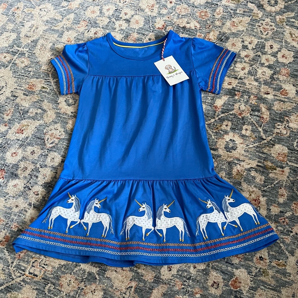 NWT Benny & Morgan size 4 blue unicorn 🦄 dress